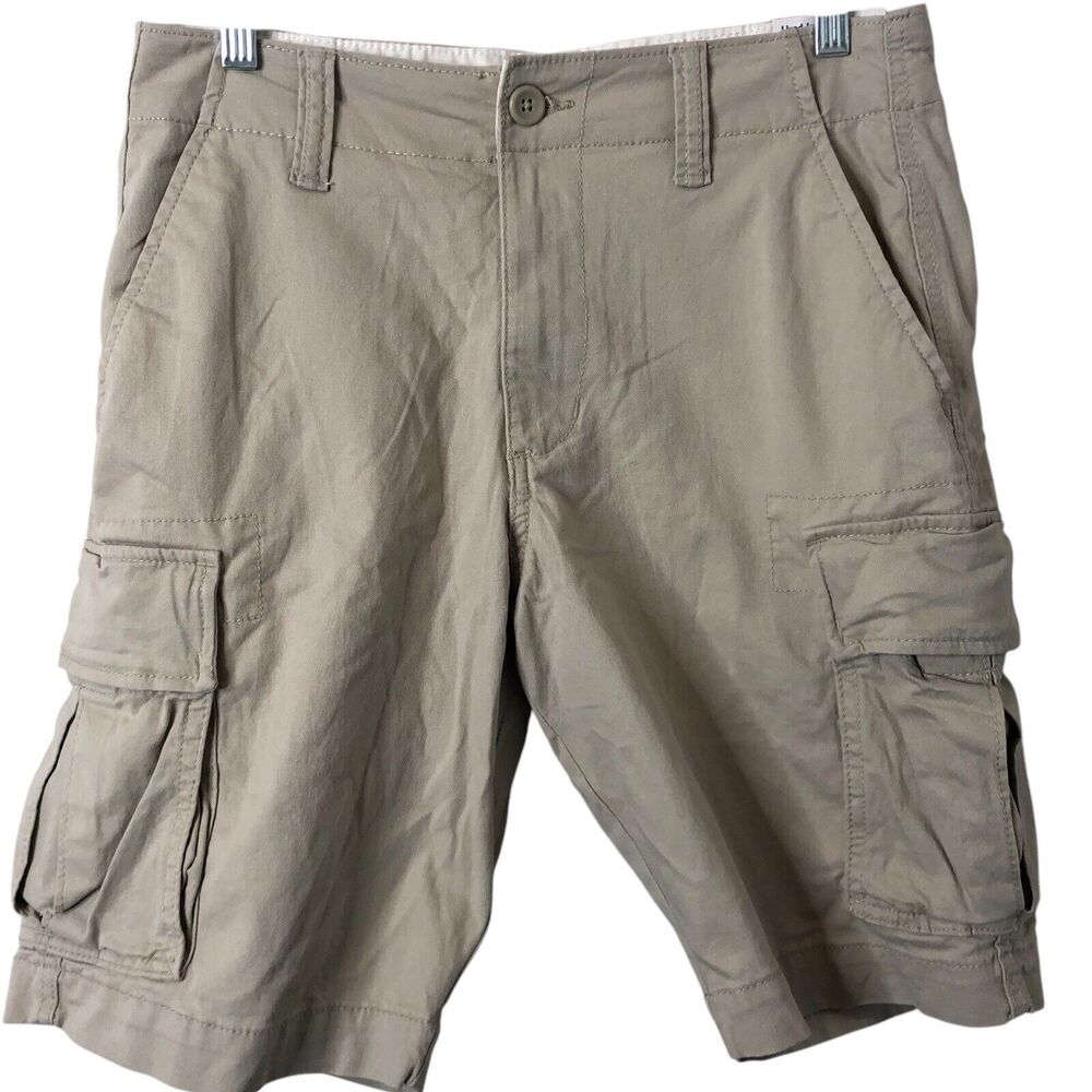 Old Navy NWT Men's Lived-In Straight Cargo Shorts Khaki Built-In Flex Size 29